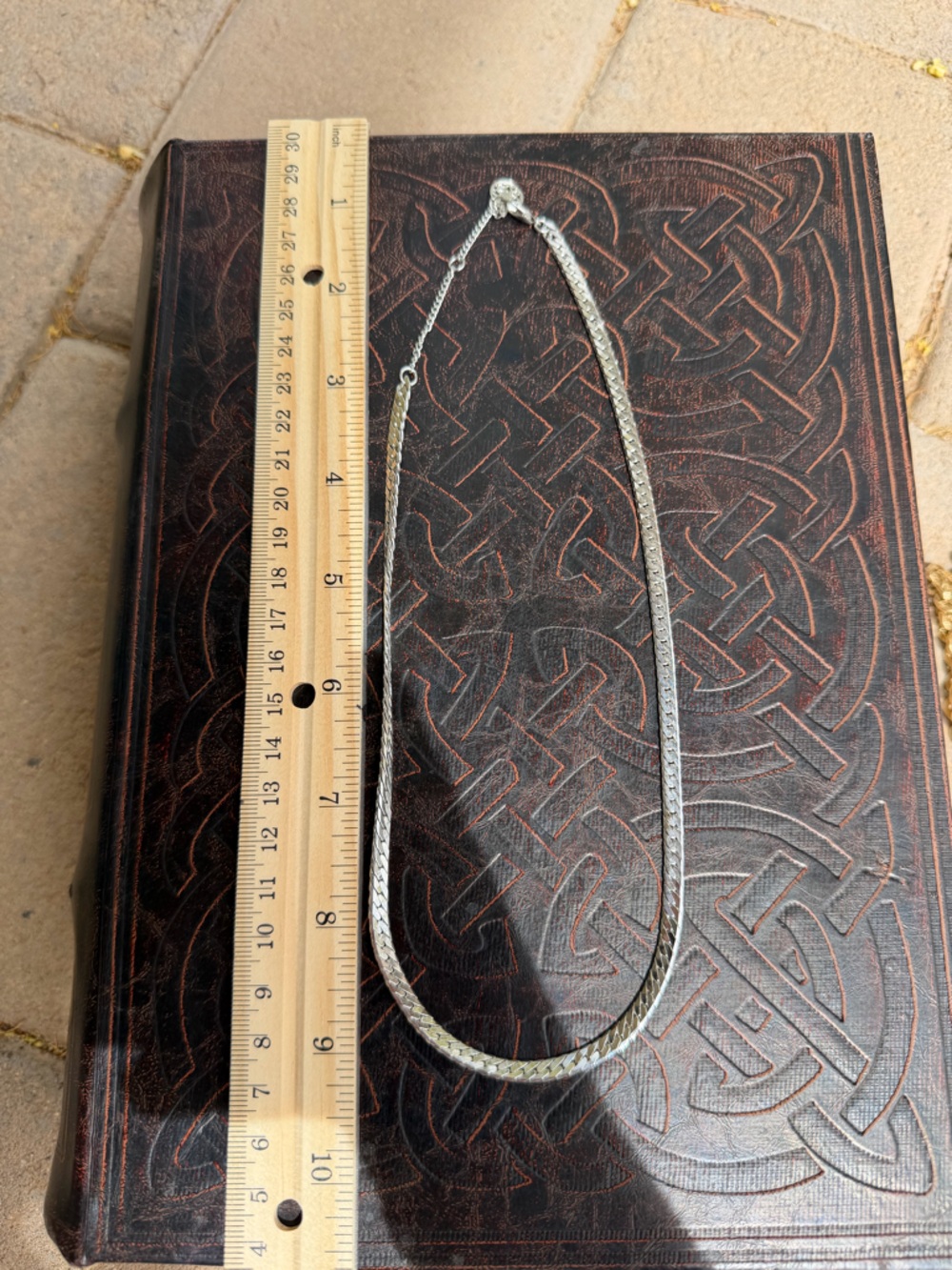 Sterling Silver Herringbone Chain Necklace - Silver